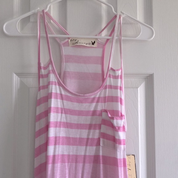 NWT Vintage Havana Pink and White lightweight summer double spaghetti strap - Picture 2 of 10